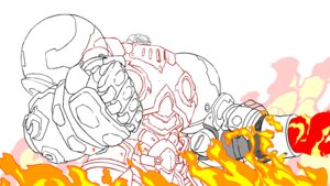 Rating: Safe Score: 82 Tags: animated battle_chasers debris effects fabric fighting fire genga mecha patrick_stannard production_materials western User: Patrick_Stannard