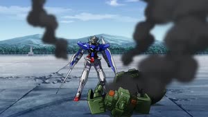 Rating: Safe Score: 14 Tags: animated artist_unknown beams effects explosions fighting gundam mecha mobile_suit_gundam_00 smoke sparks User: BannedUser6313
