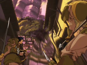 Rating: Safe Score: 26 Tags: animated artist_unknown character_acting effects fighting liquid mecha smoke the_vision_of_escaflowne User: Quizotix