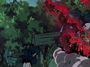 Rating: Safe Score: 35 Tags: animated armored_trooper_votoms beams debris effects explosions fighting mecha smoke toru_yoshida vehicle User: chii