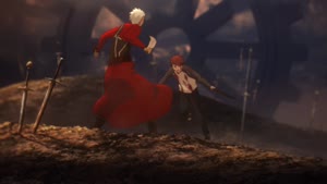 Rating: Safe Score: 163 Tags: animated effects fate_series fate/stay_night_unlimited_blade_works_(2014) fighting mitsuru_obunai presumed smoke sparks User: Kazuradrop