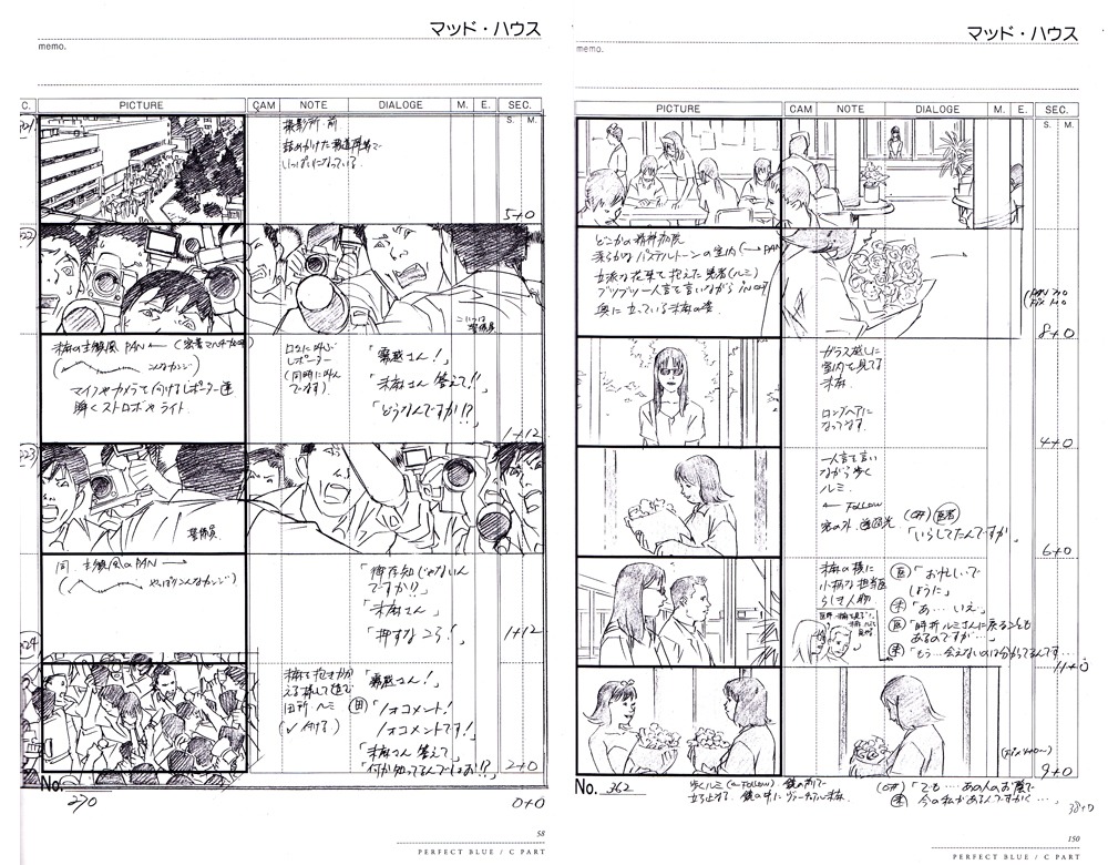 perfect_blue production_materials satoshi_kon storyboard