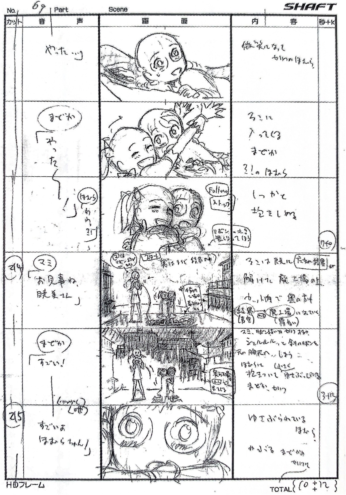 mahou_shoujo_madoka_magica production_materials shinsaku_sasaki storyboard
