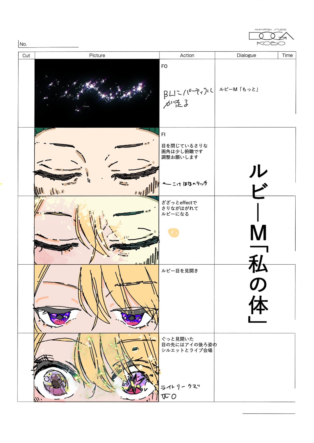 oshi_no_ko production_materials saori_tachibana storyboard