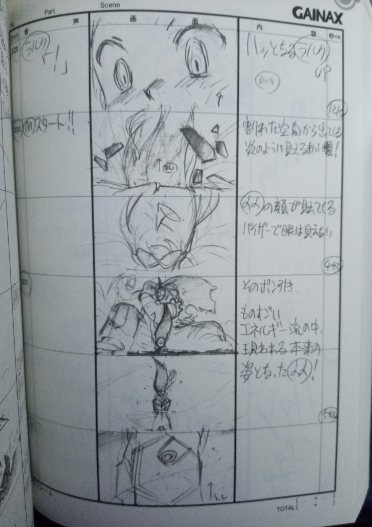 hideaki_anno production_materials storyboard top_wo_nerae_2!_diebuster