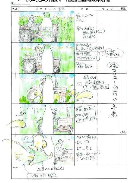 akihiko_yamashita green_coop production_materials storyboard trash_studio_commercial