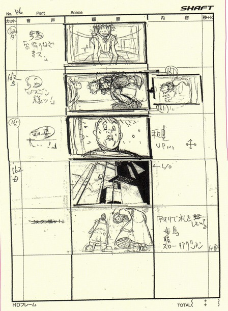 akiyuki_shinbo production_materials soredemo_machi_wa_mawatteiru storyboard
