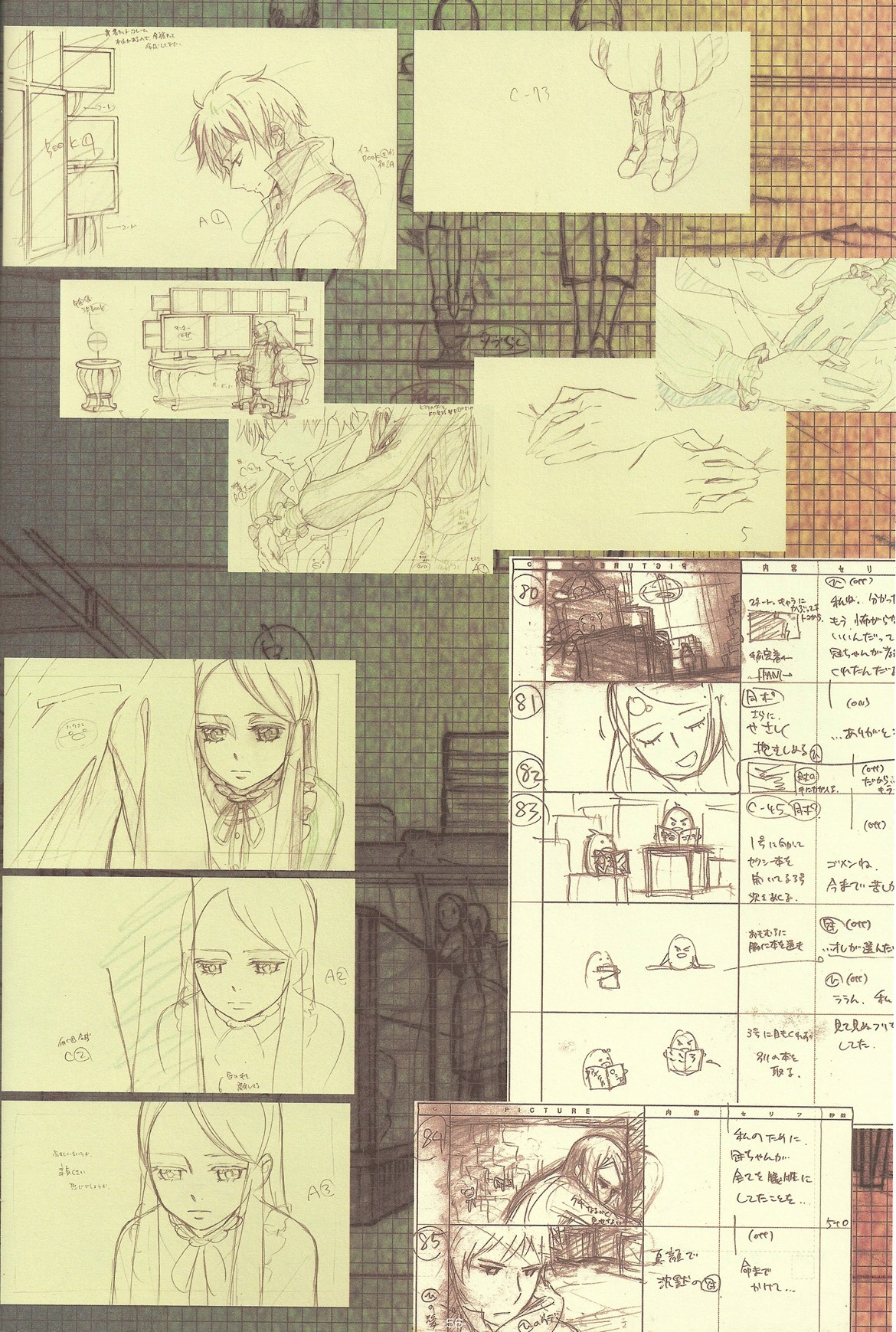 artist_unknown layout mawaru_penguindrum production_materials storyboard
